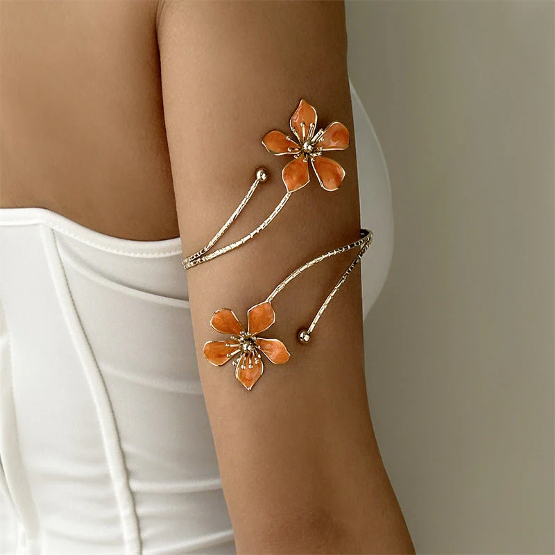 Oil Dripping Flower Open Bracelet - Image 10