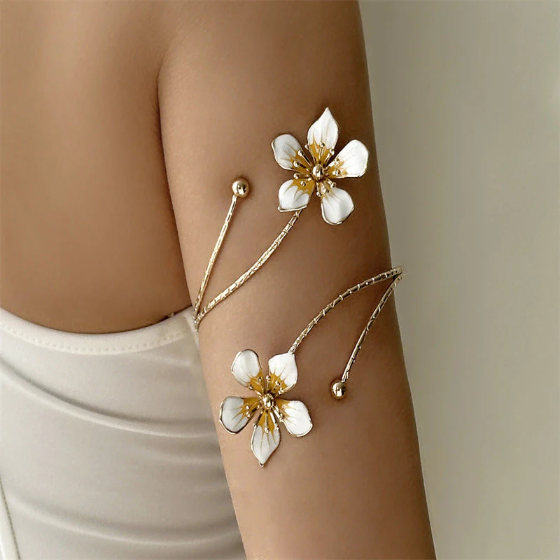 Oil Dripping Flower Open Bracelet - Image 11