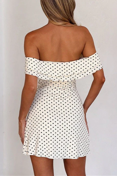 Polka Dot Bandeau Bodycon Mini Dress - Image 3
