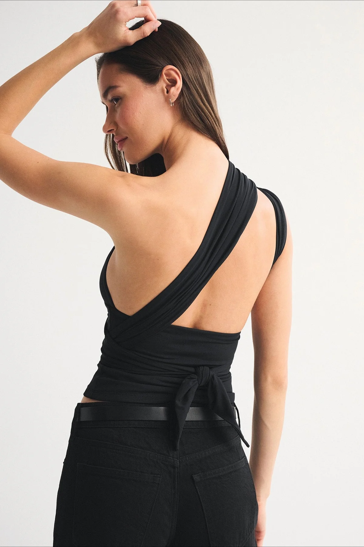 Polka Dot Multiway Tie Mesh Halter Top - Image 14