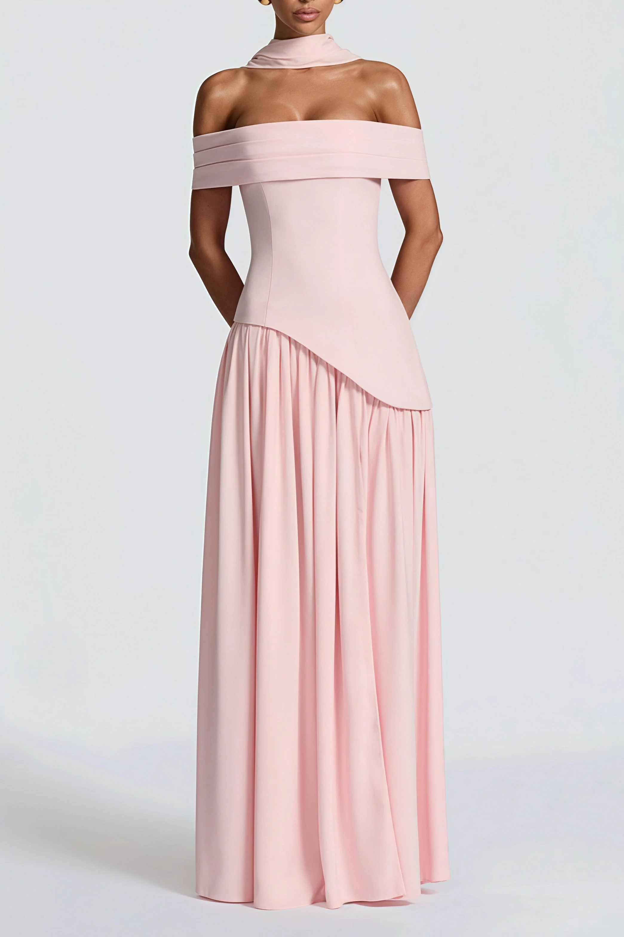 Ruched Tie Tube High Slit Cami Maxi Dress - Image 3