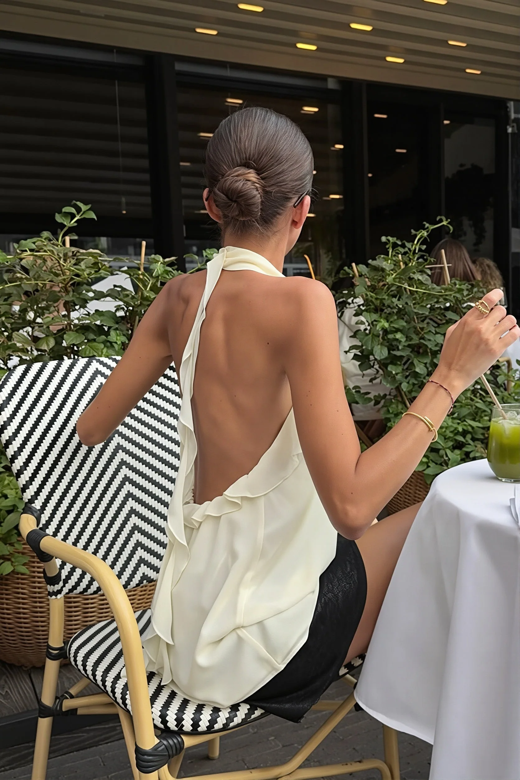 Ruffle Backless Chiffon Halter Top - Image 4