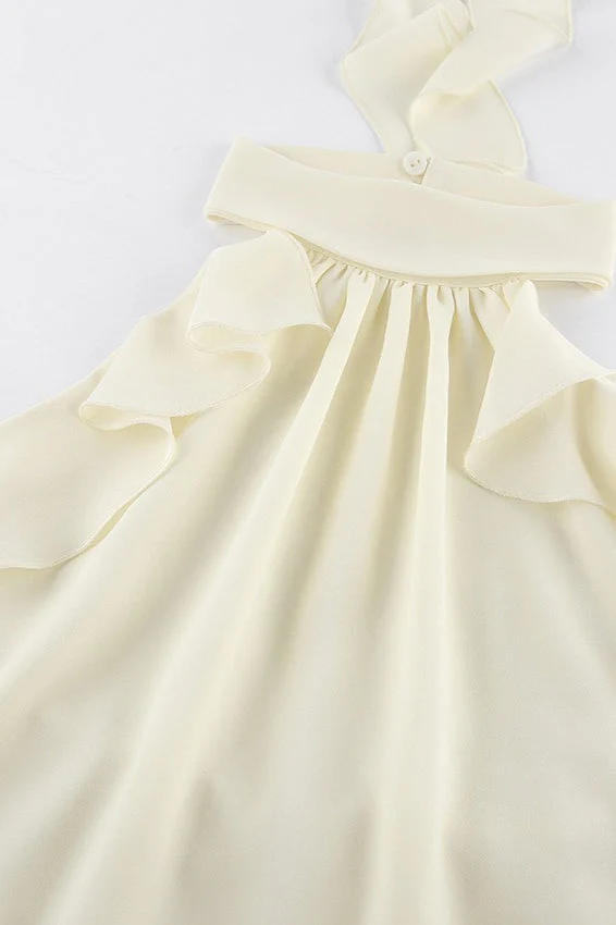 Ruffle Backless Chiffon Halter Top - Image 6