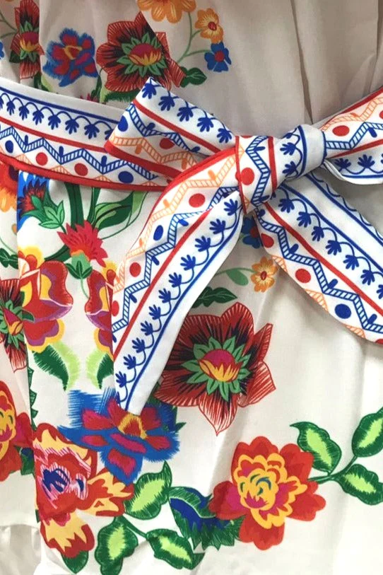 Ruffle Off Shoulder Bright Long Boho Dress - Image 5
