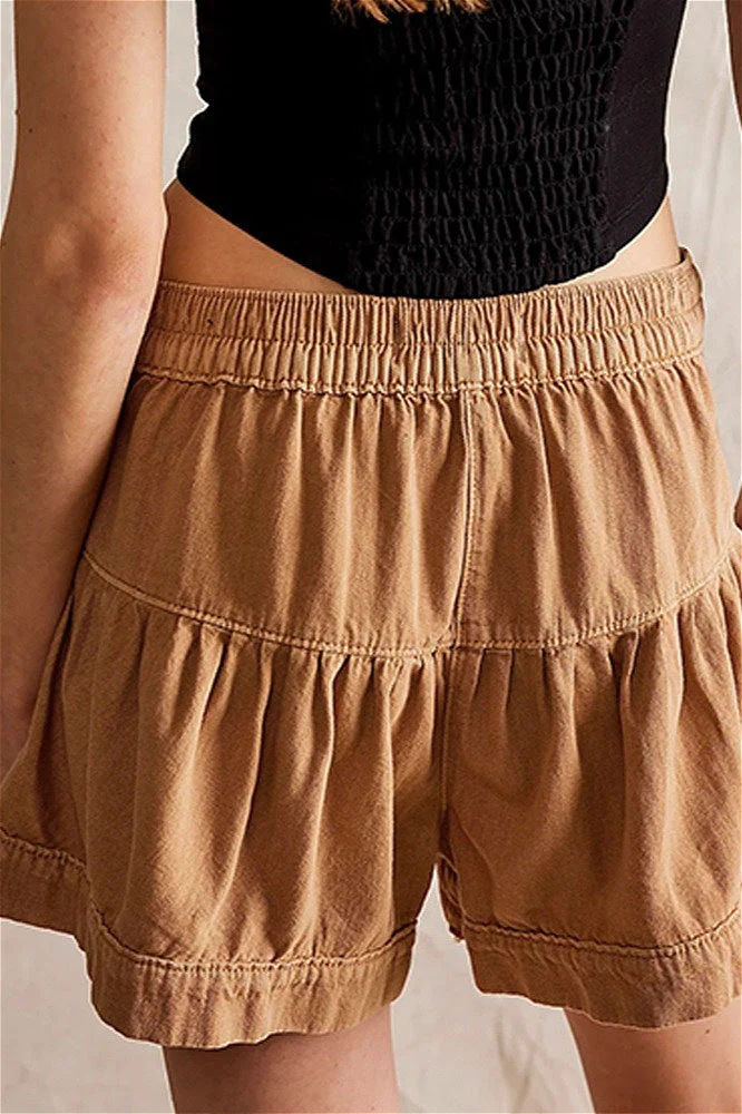 Ruffled Hem A line Denim Casual Shorts - Image 7
