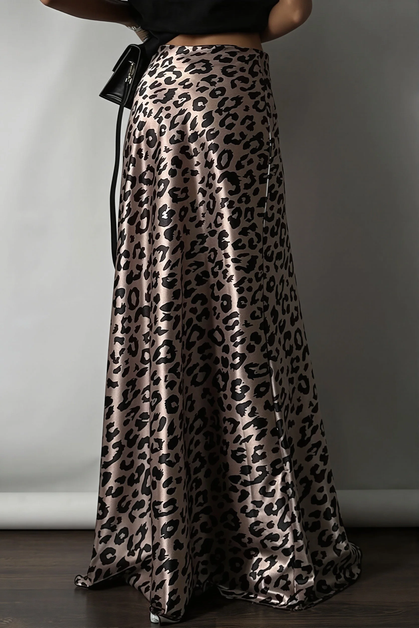 Satin Leopard Mermaid Maxi Skirt - Image 5