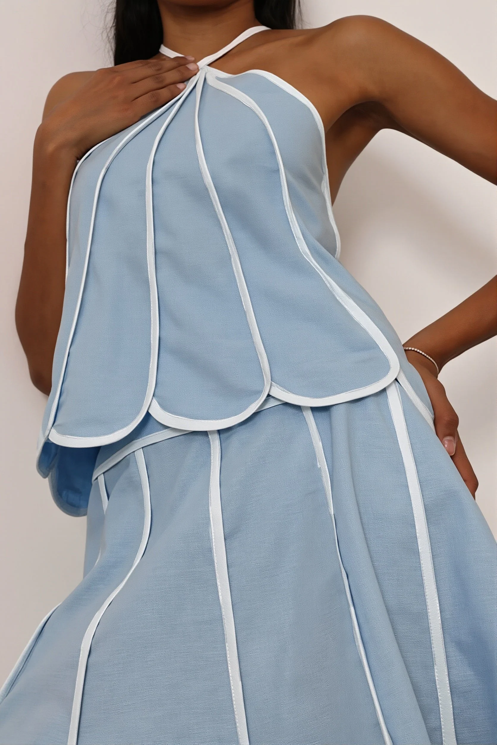 Sexy Halter Backless Sleeveless Top Bodycon Skirt Sets - Image 5