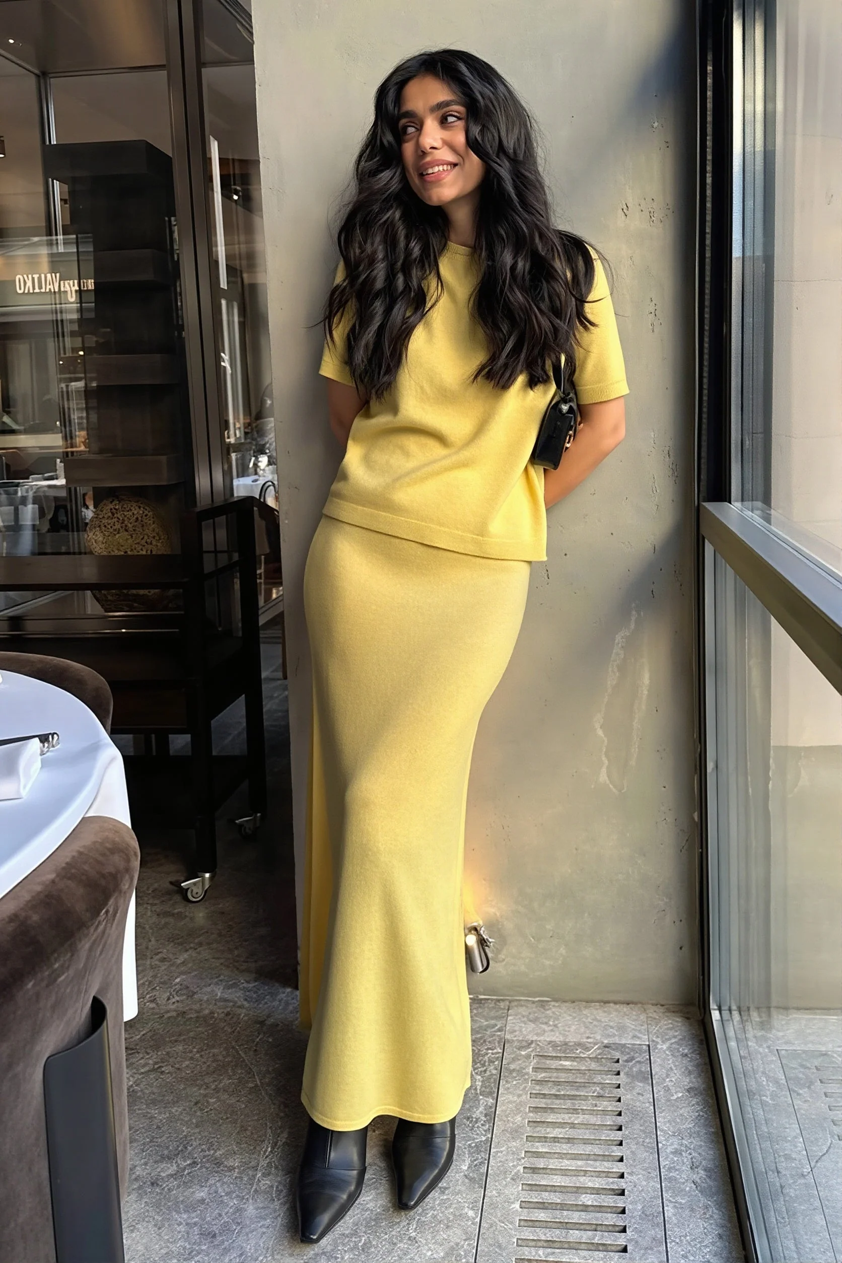 Sexy Knit Short Sleeve Pencil Skirt Sets - Image 2