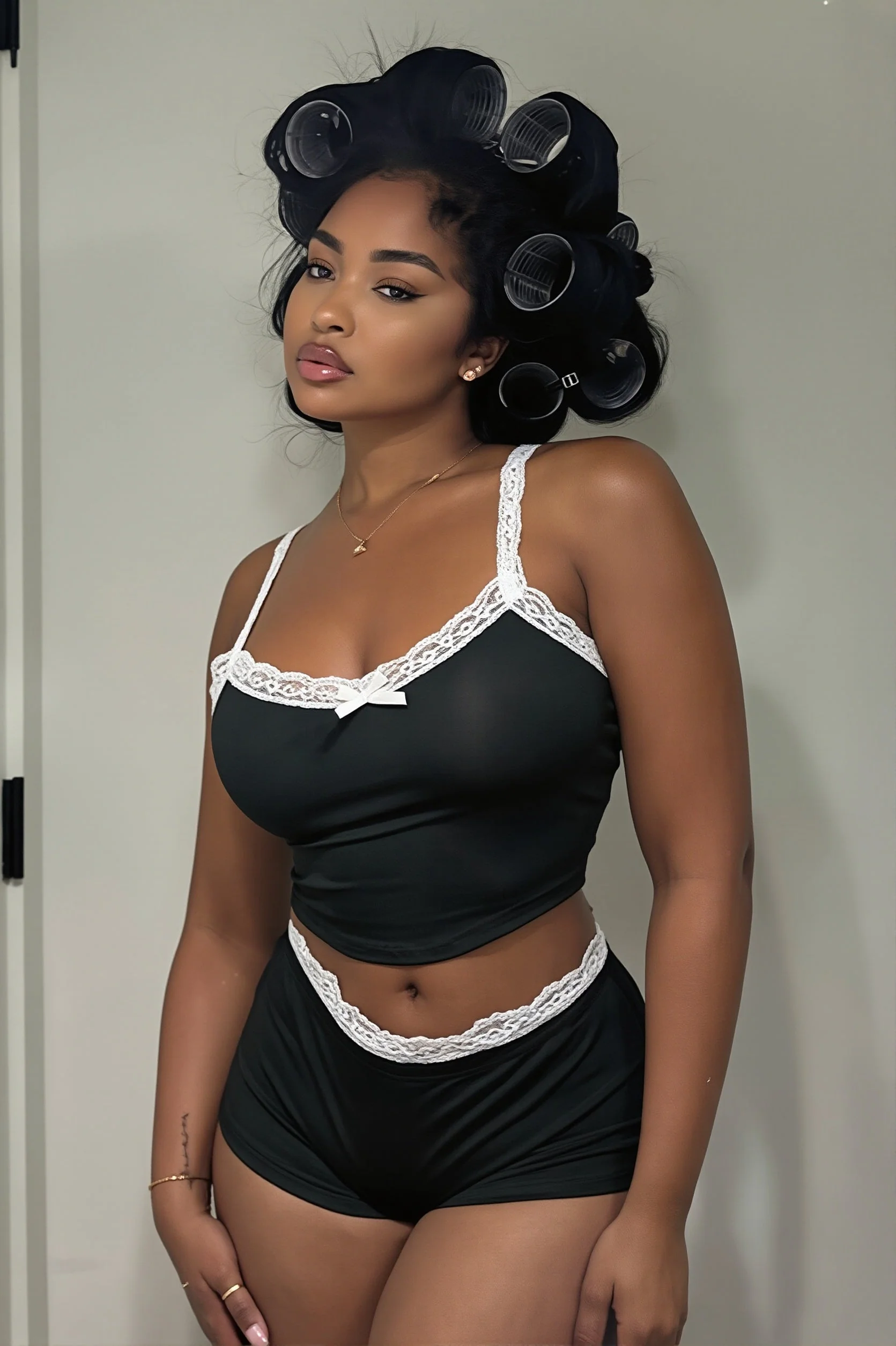 Sexy Lace Cami Low Waist Shorts Skirt Sets - Image 3