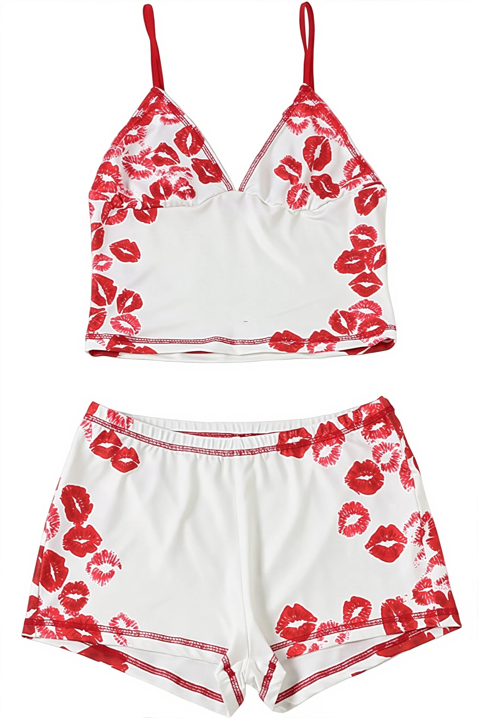 Sexy Lip Print Cami Two Piece Set - Image 5