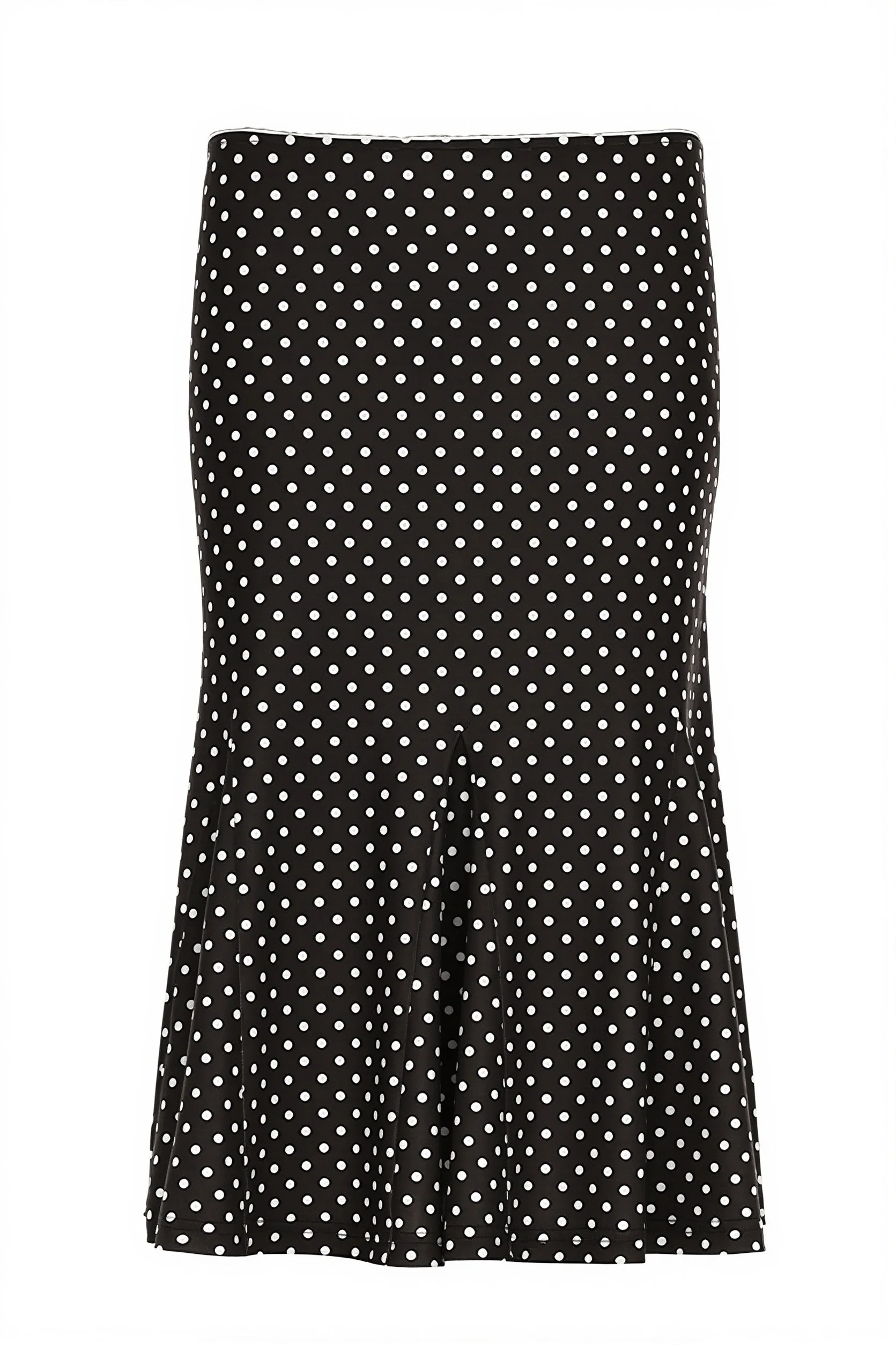 Sexy Polka Dot Ruffle Trim Bodycon Midi Skirt - Image 5