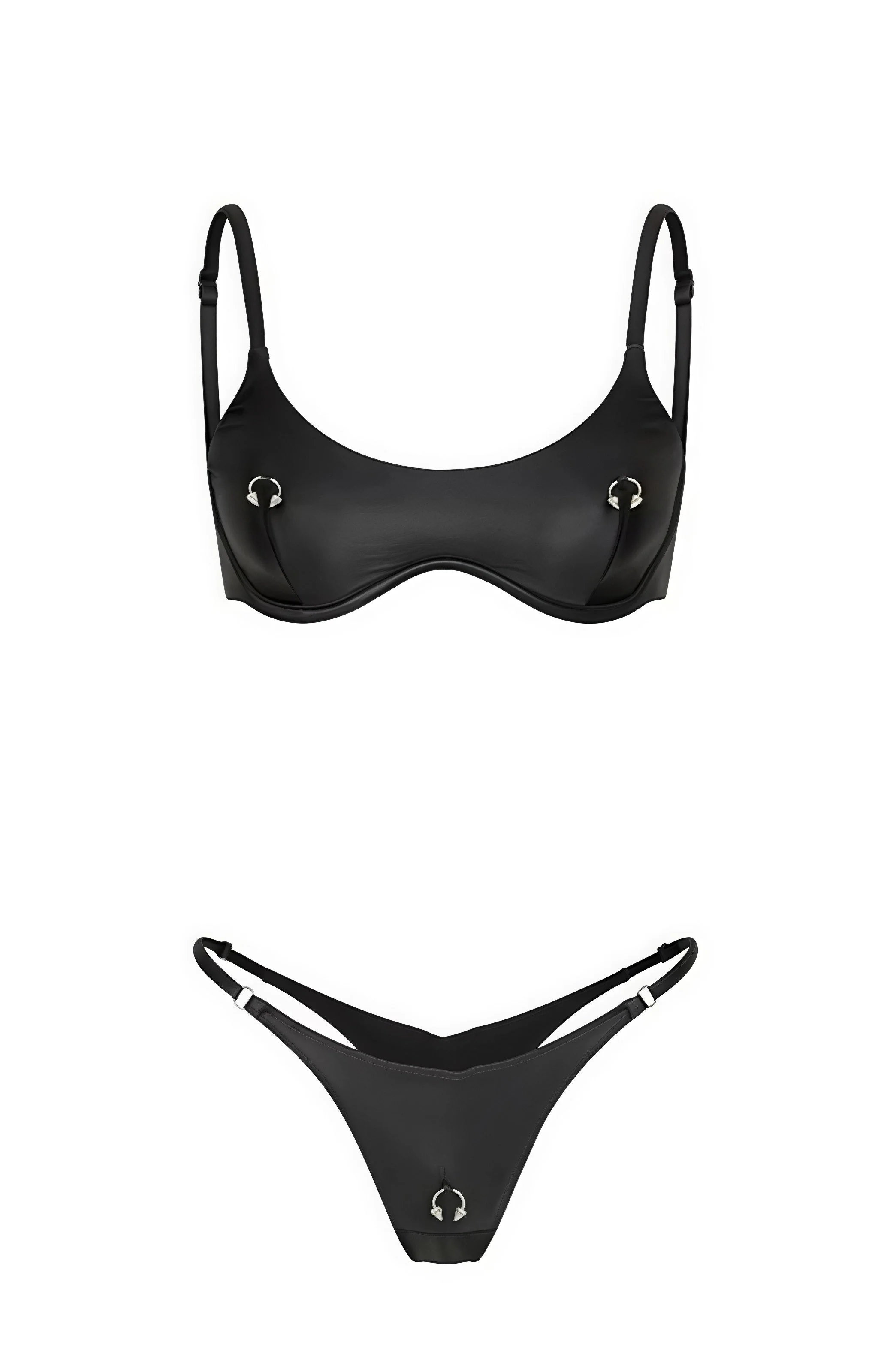 Sexy Solid High Waist Push Up Bikini Sets - Image 3