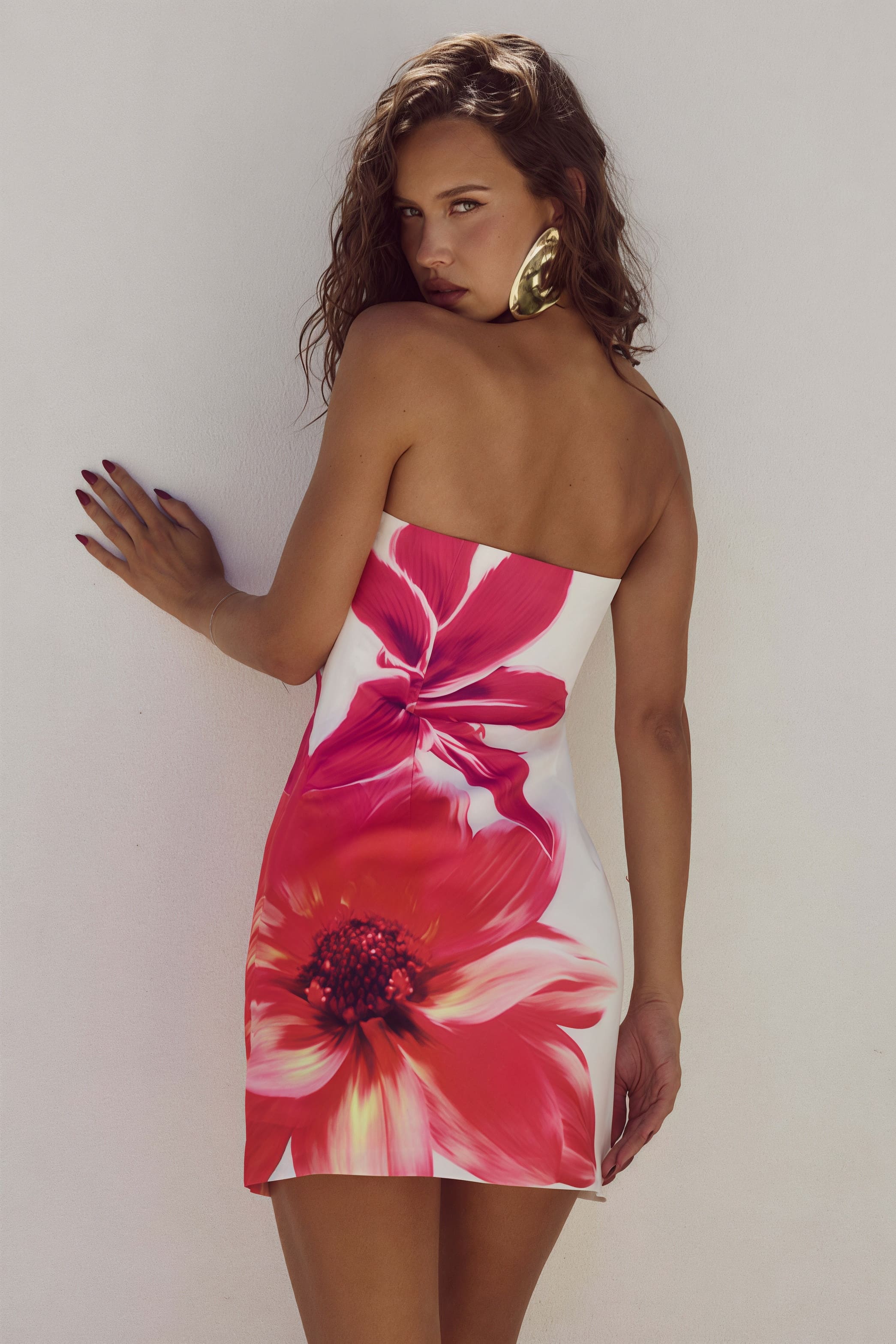 Sexy Strapless Floral Print Bodycon Mini Dress - Image 4