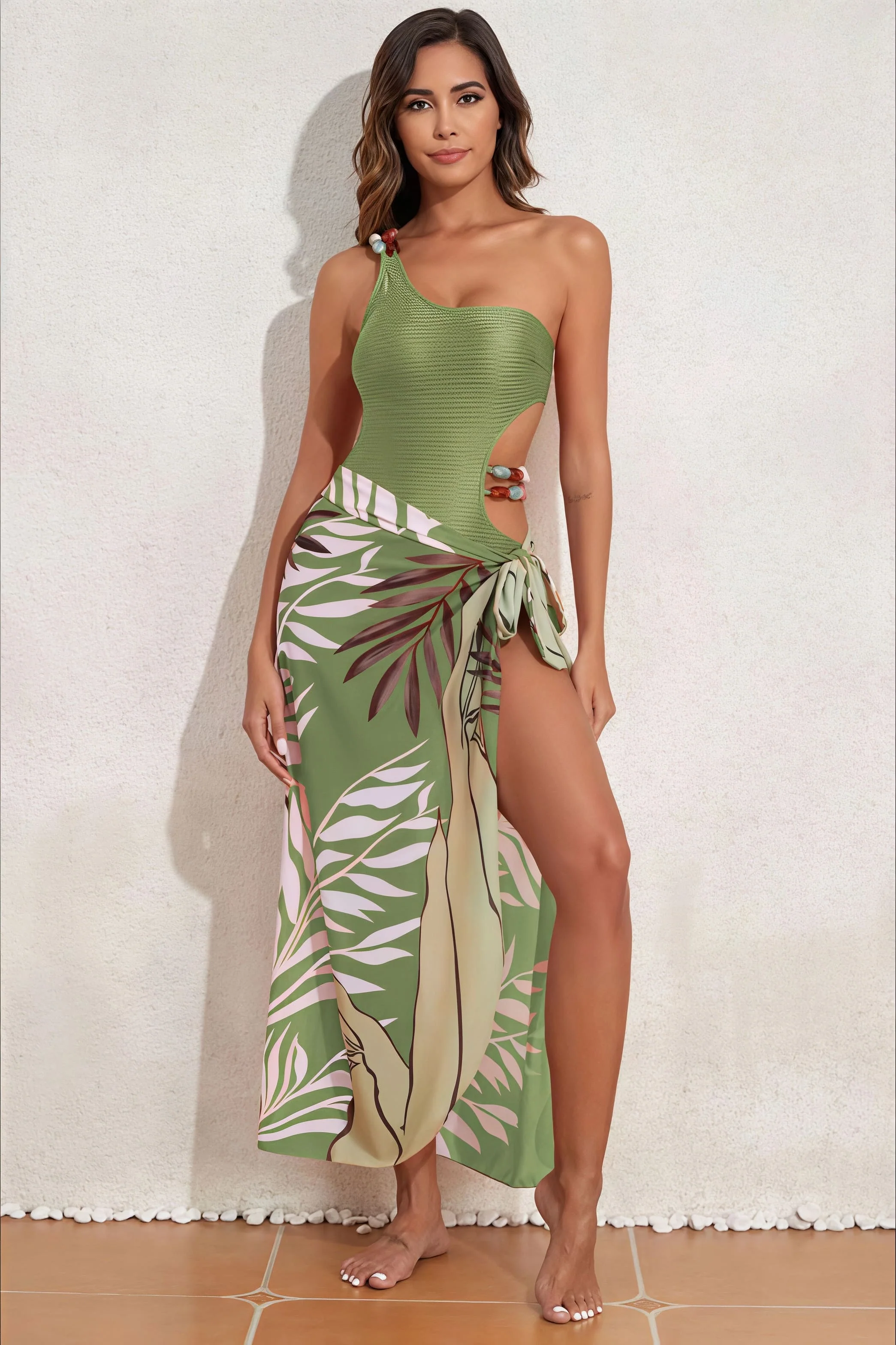 Sheer Skirt Printed Two Piece Swim Set - Image 7