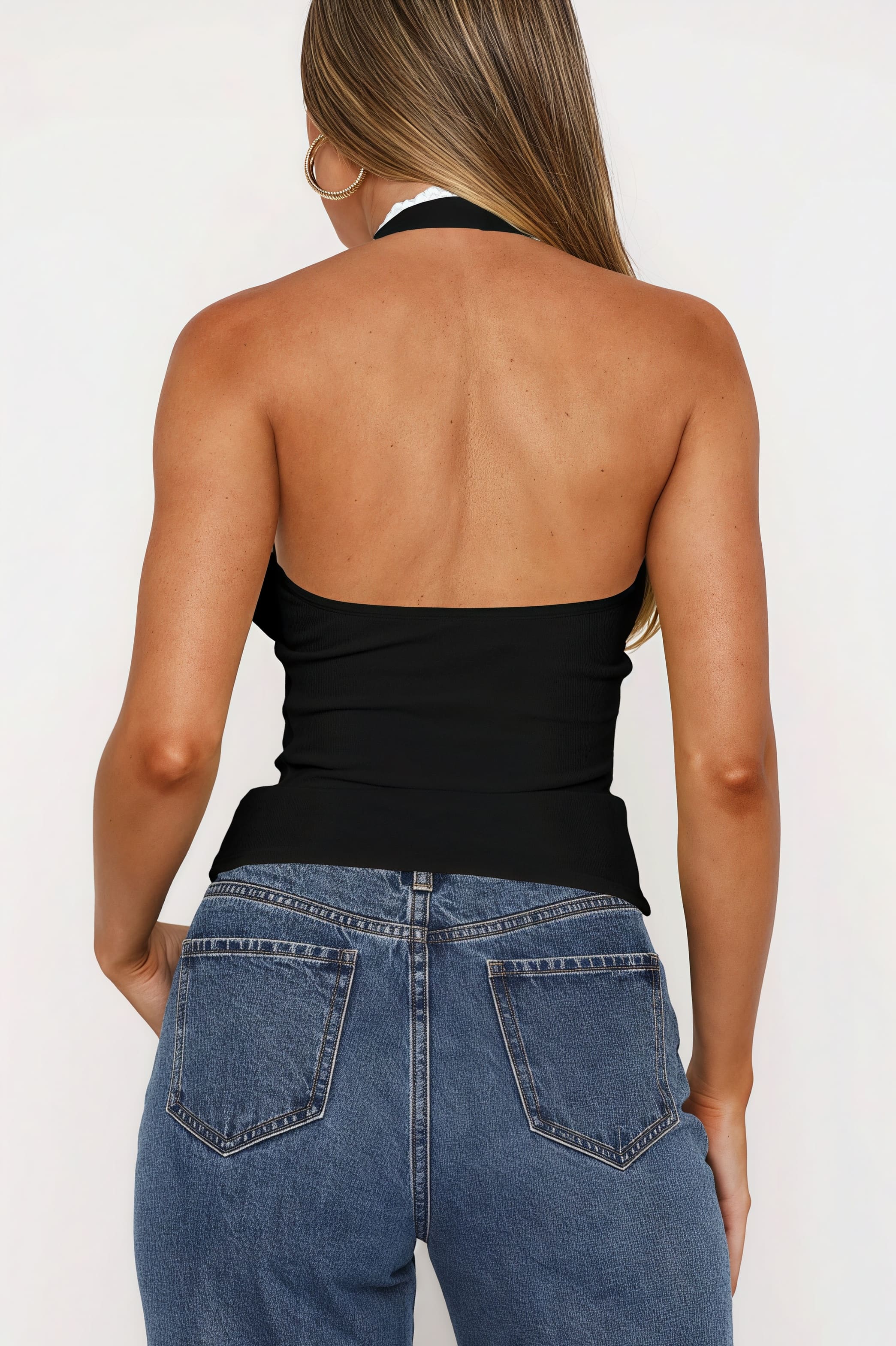 Short Backless Bow Tie Halter Top - Image 4