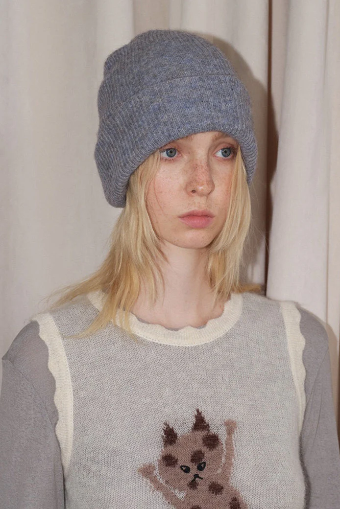 Solid Color Double Layer Soft Wool Knitted Hat