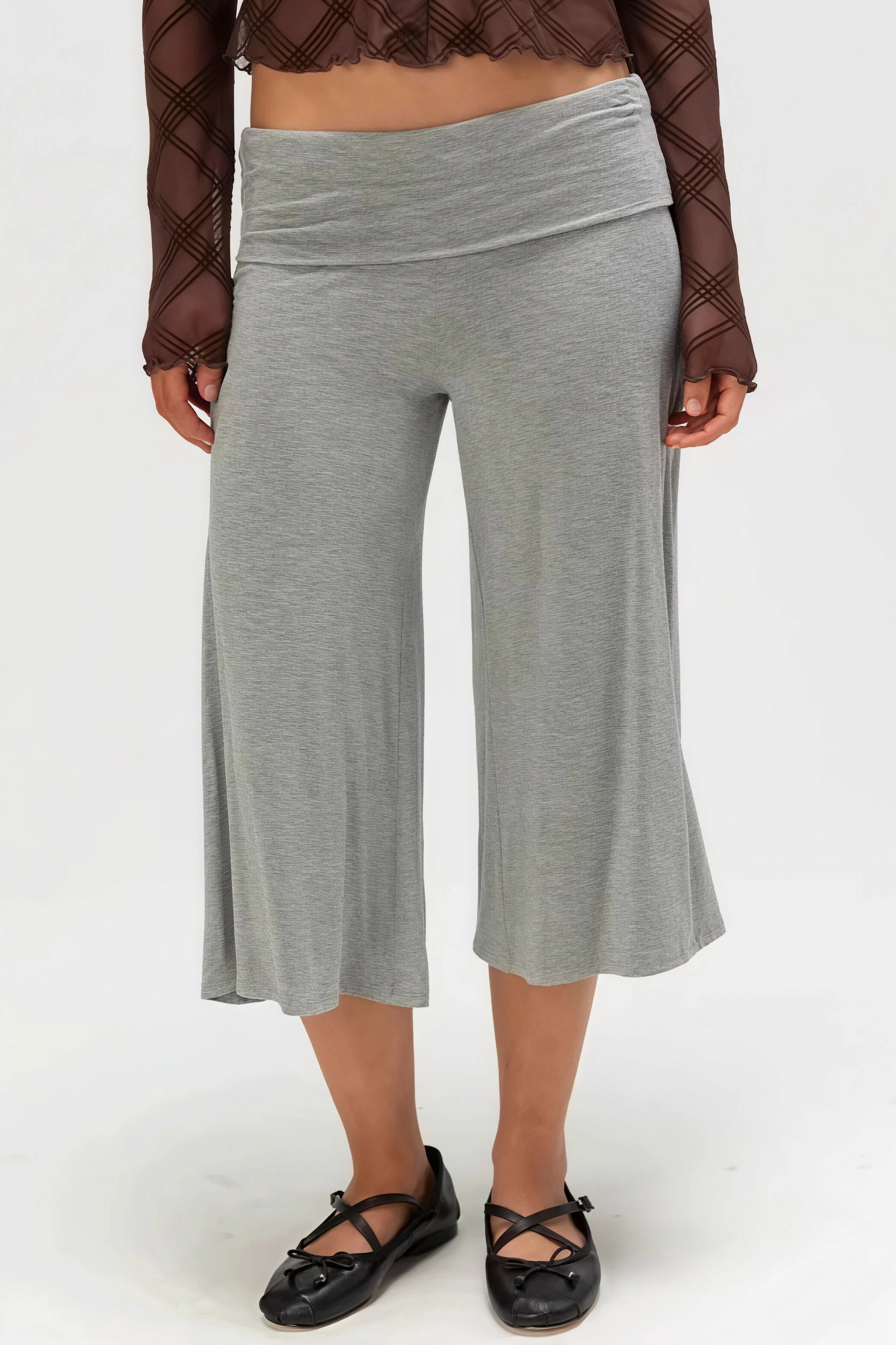 Solid Color High Waist Casual Pants - Image 2