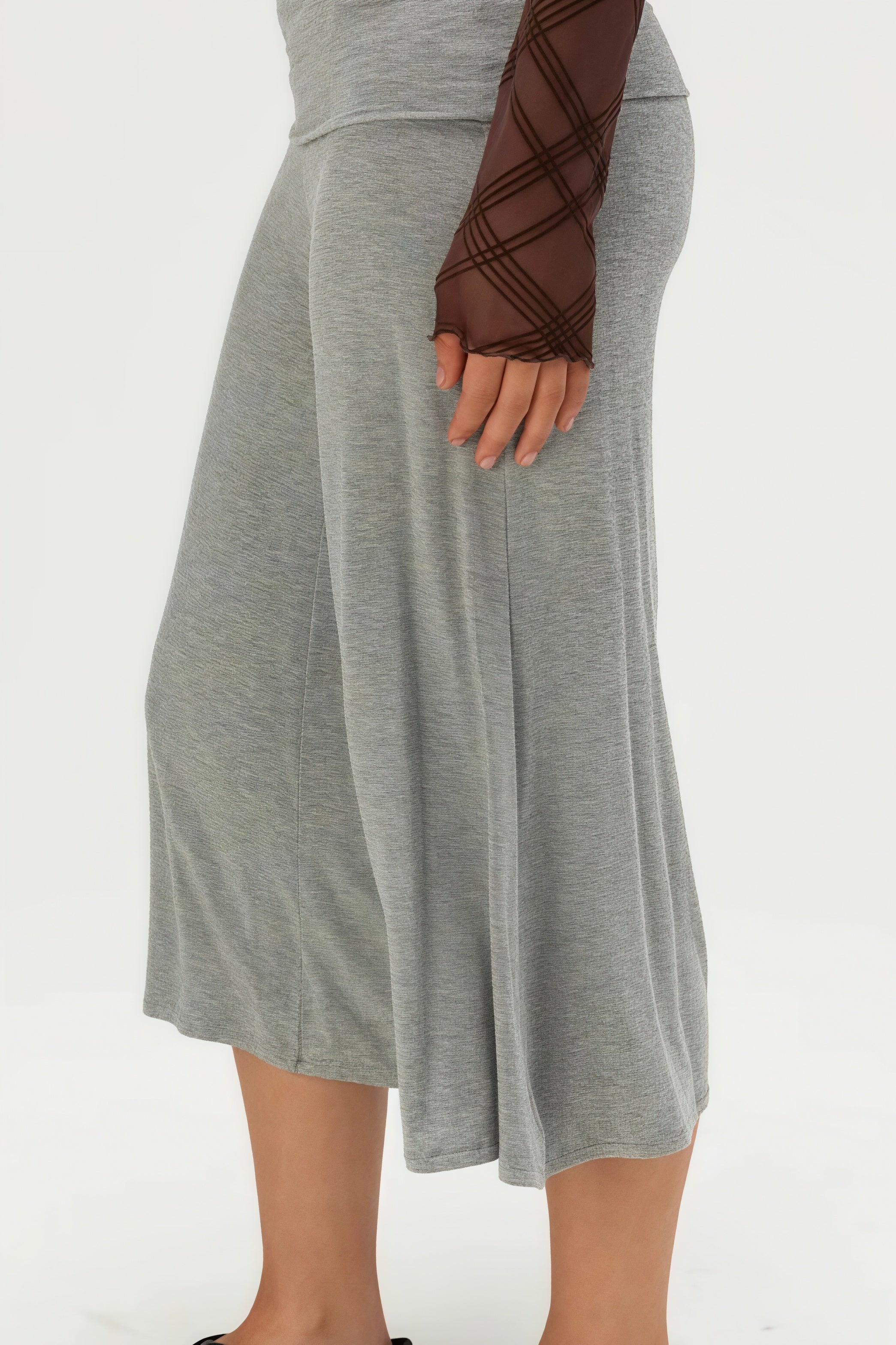 Solid Color High Waist Casual Pants - Image 4