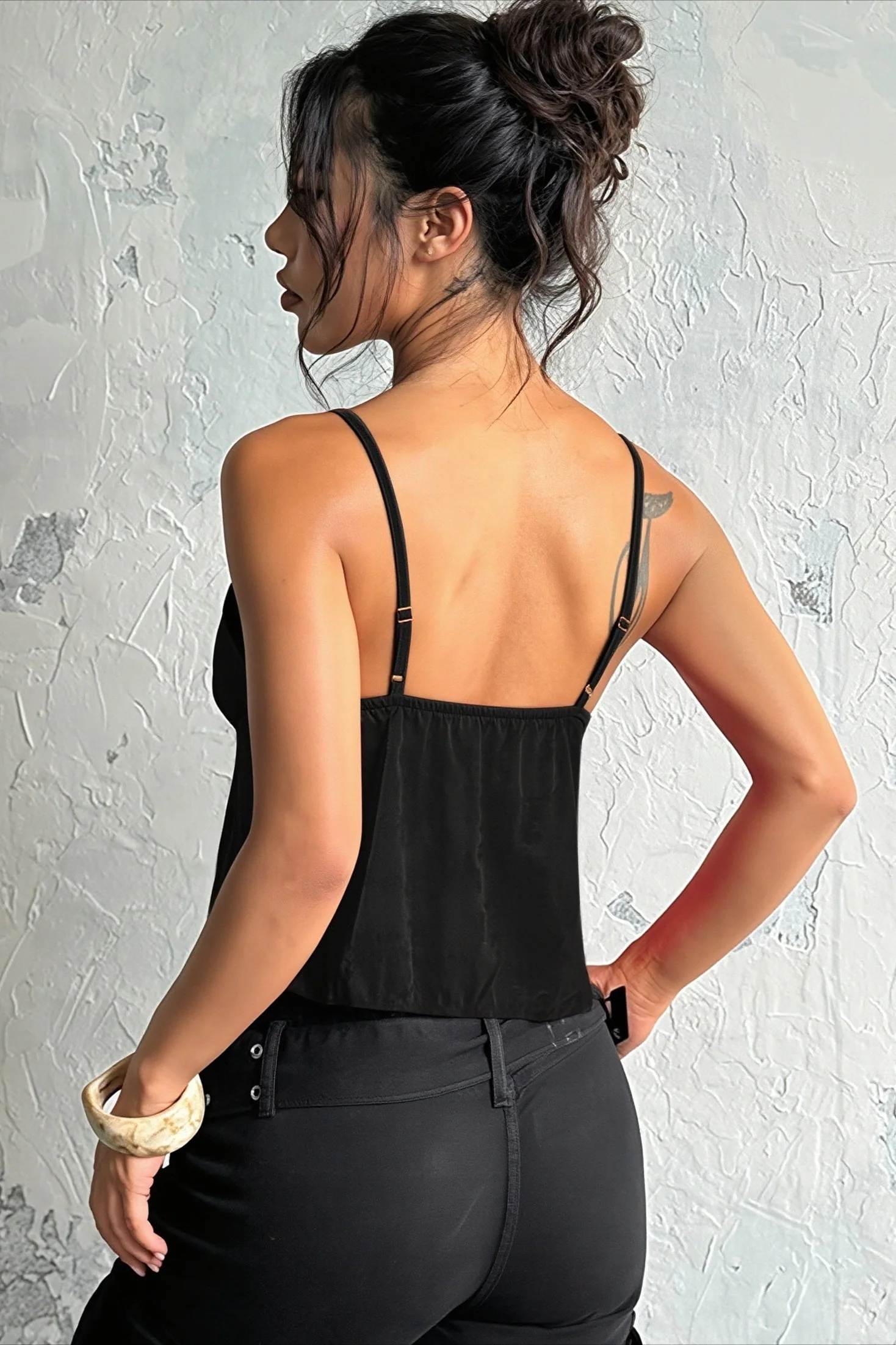 Solid Satin Jacquard Cami Top - Image 5