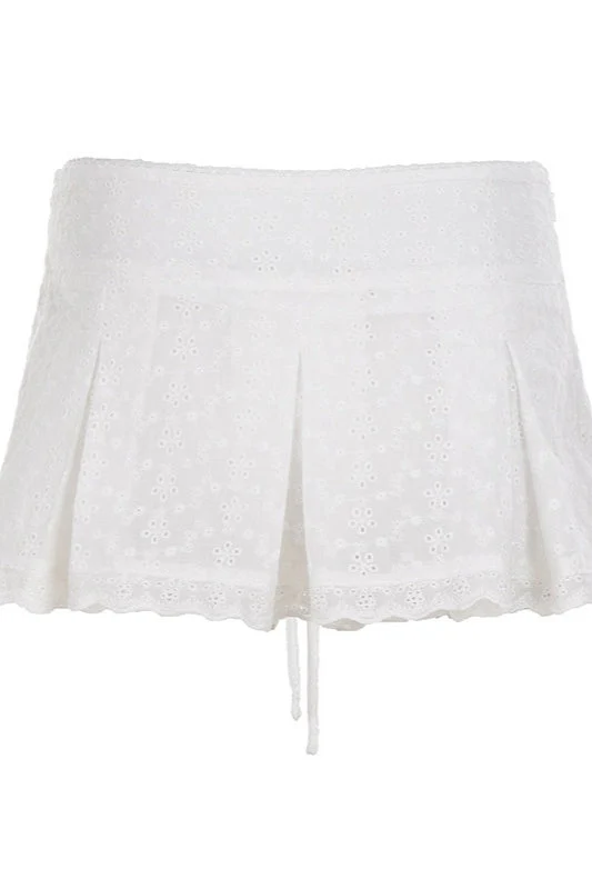 Solid Texture Ruffle Pleated Mini Skirt - Image 6