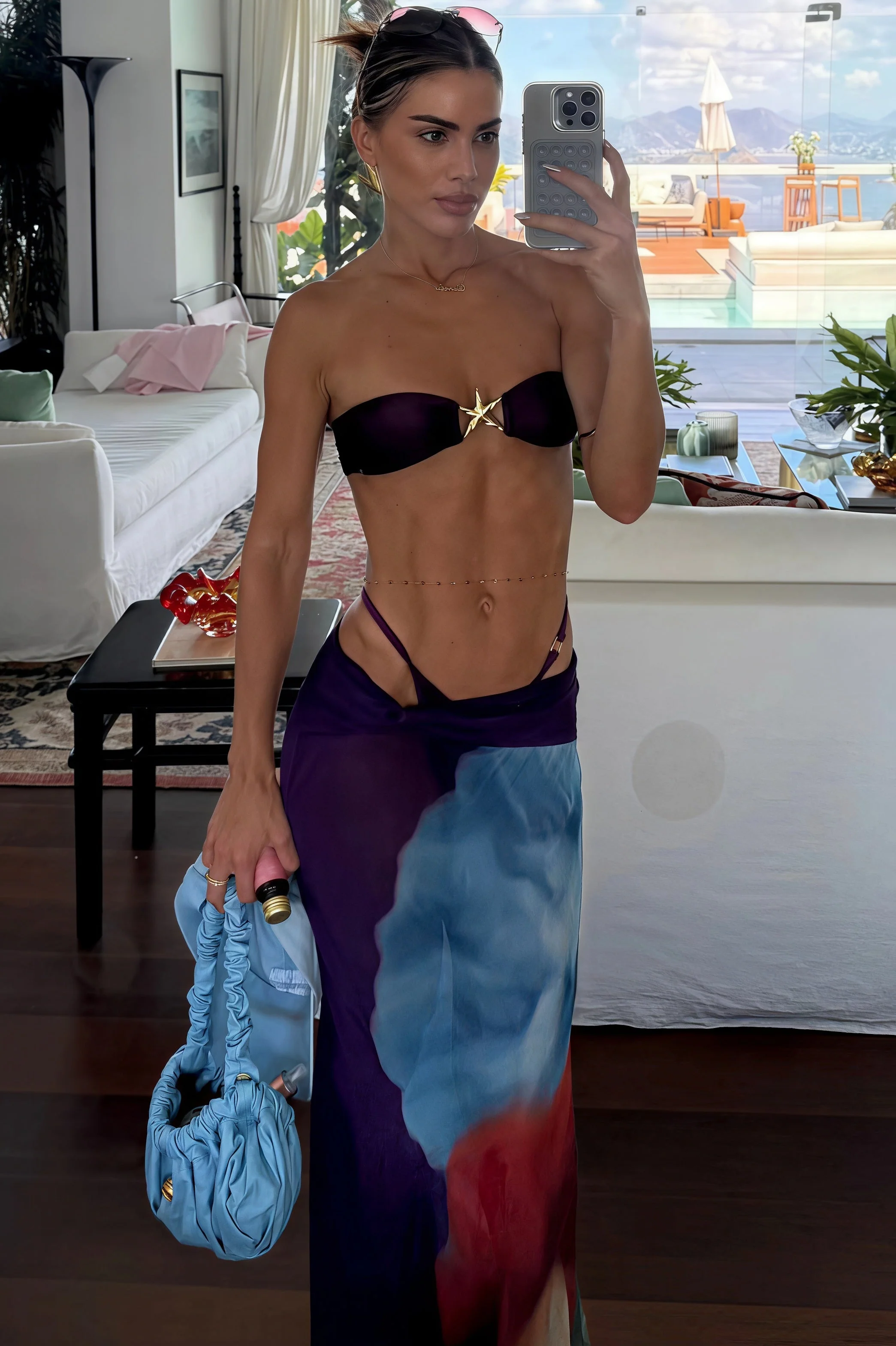 Strapless Bikini With Long Skirt Three Piece Swim Sets - Image 2