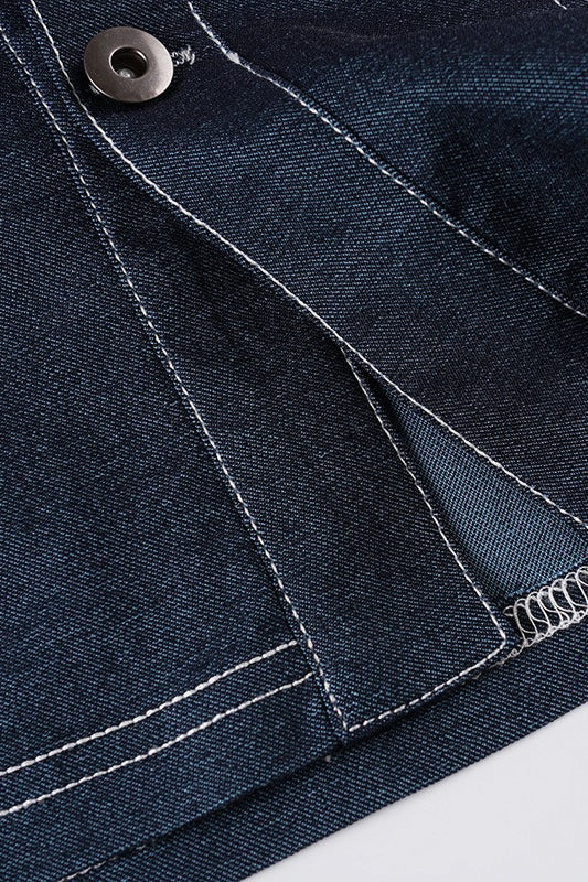 Street Hot Denim Cropped Blouse - Image 7