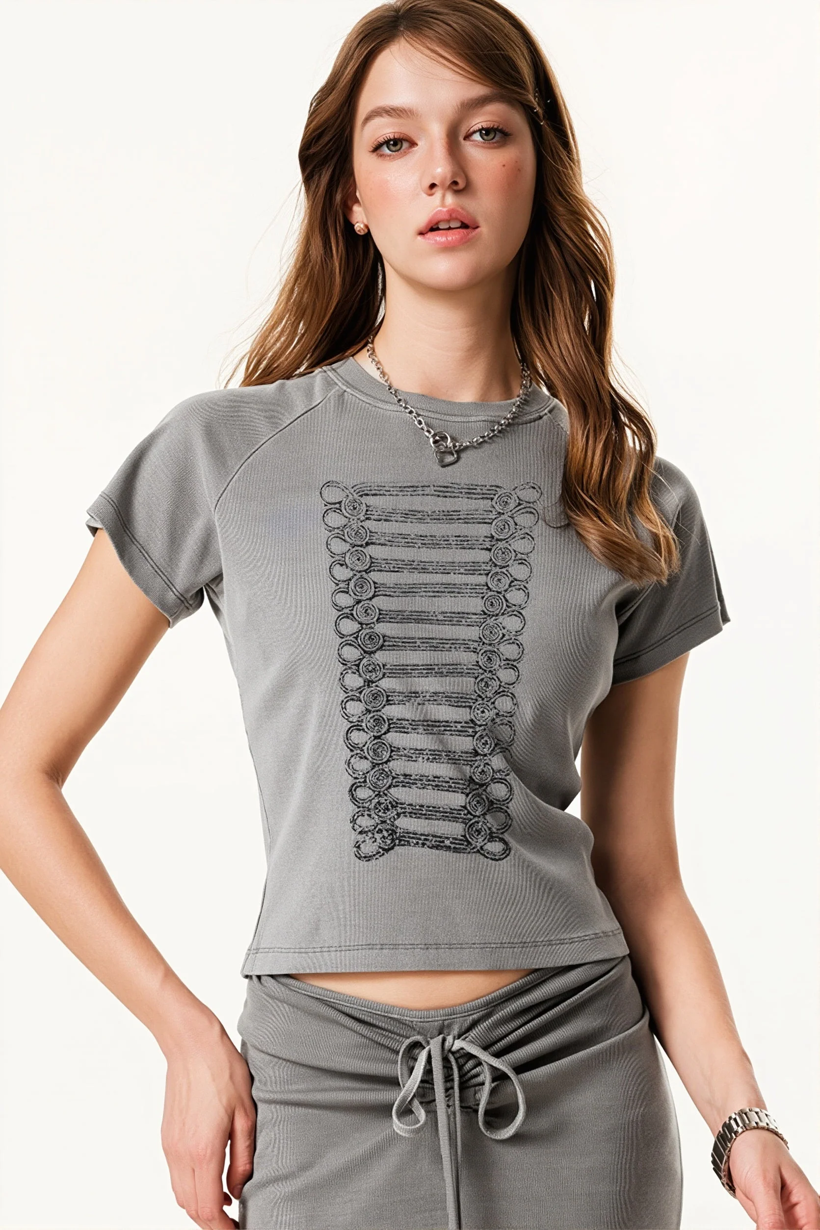 Street Style Vintage Washed Print T-shirt