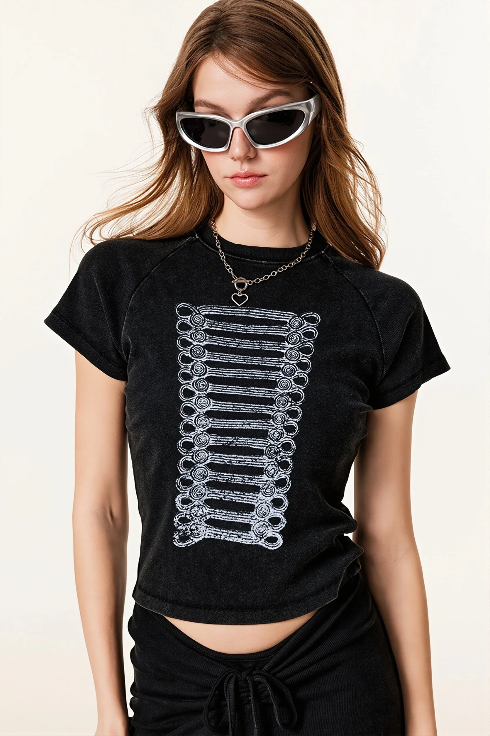 Street Style Vintage Washed Print T-shirt - Image 4
