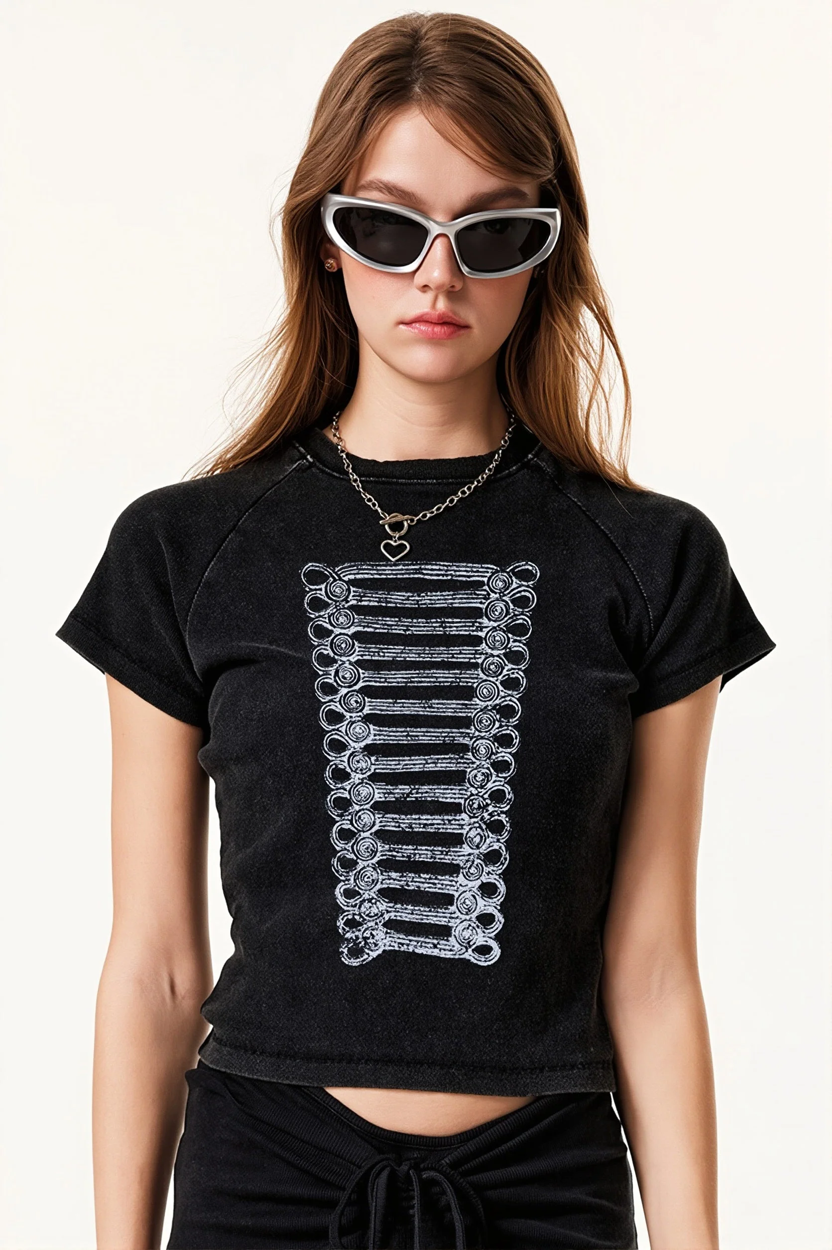Street Style Vintage Washed Print T-shirt - Image 5