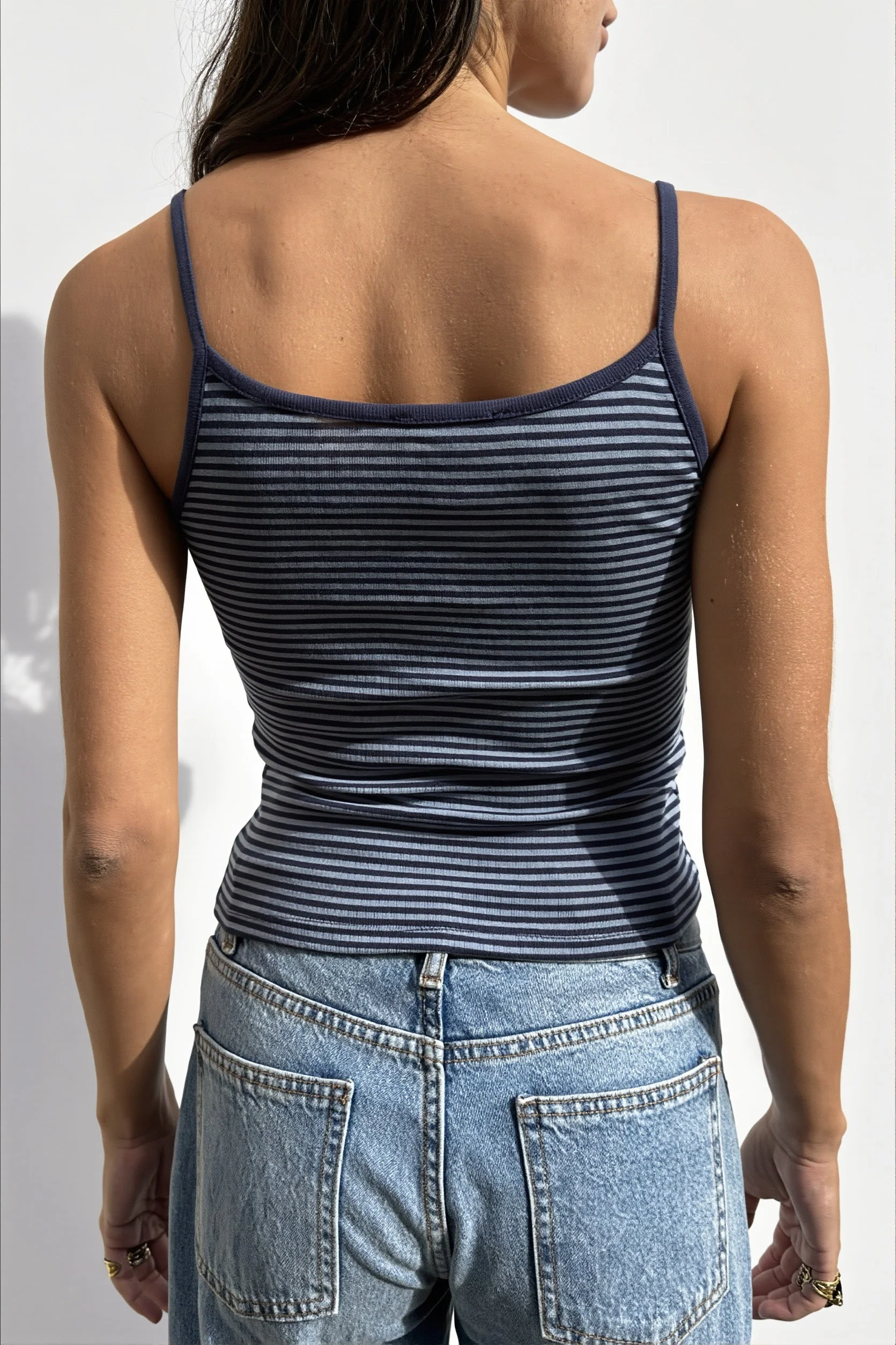 Striped Cropped Casual Cami Top - Image 4