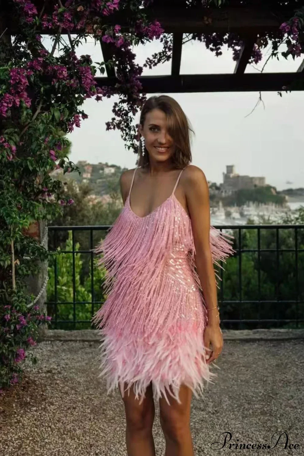 Tassel Sequin V-Neck Bodycon Party Dress - Image 3