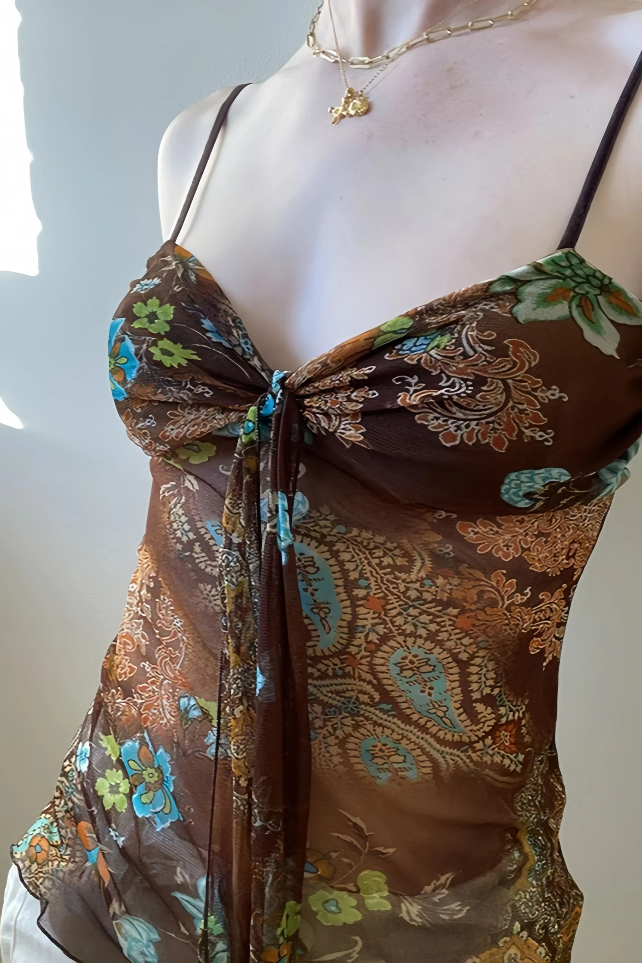 Vintage Print Slim Fit Cami Top - Image 3