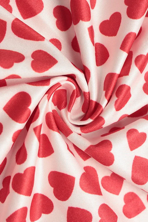 Vintage Tube Heart Print Split Midi Dress - Image 6