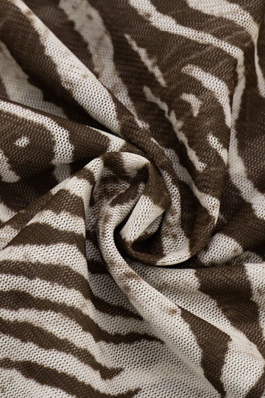 Zebra Print Mesh V Neck Cami Top - Image 6