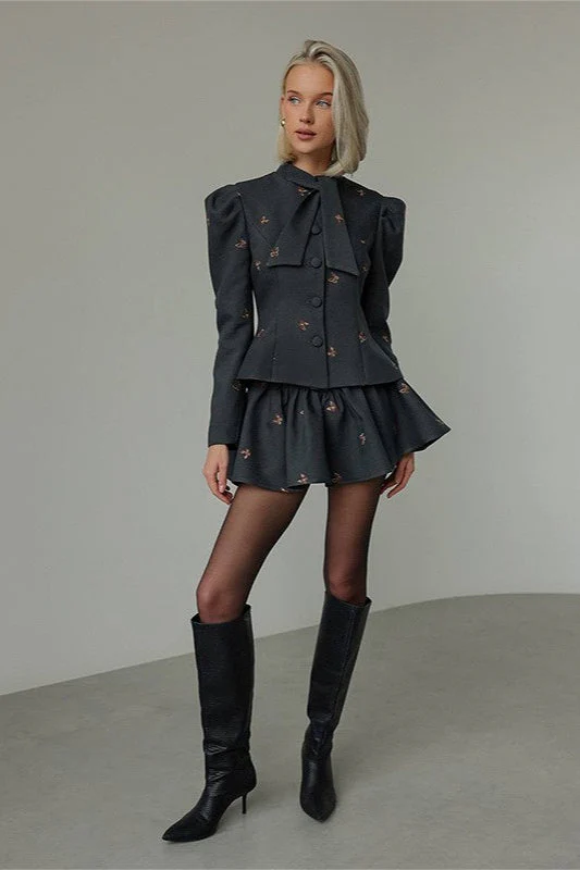 Vintage Colorblock Tweed Jacket and Skirt Set - Image 3