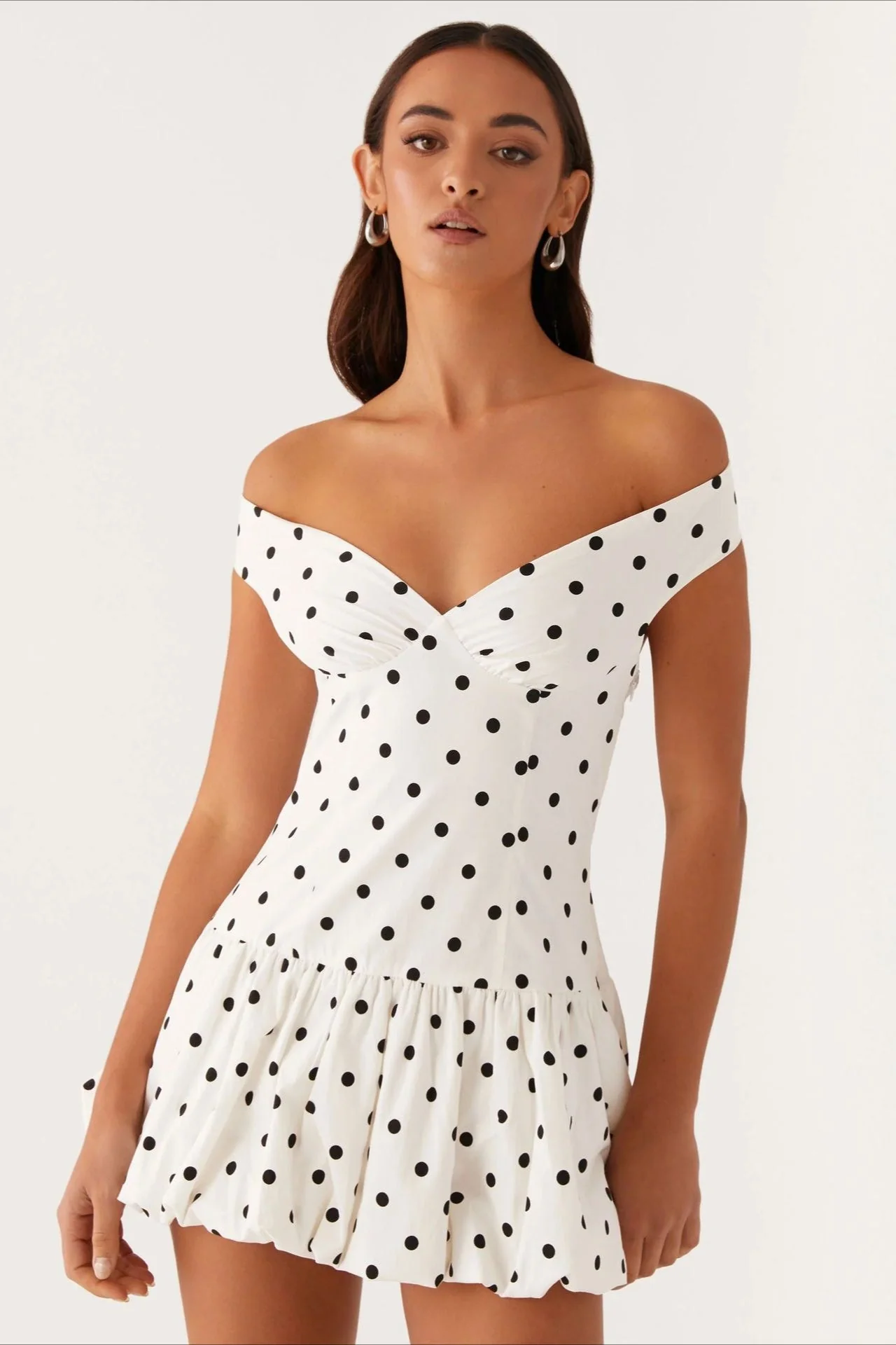 Off-Shoulder Peplum Mini Dress - Image 2