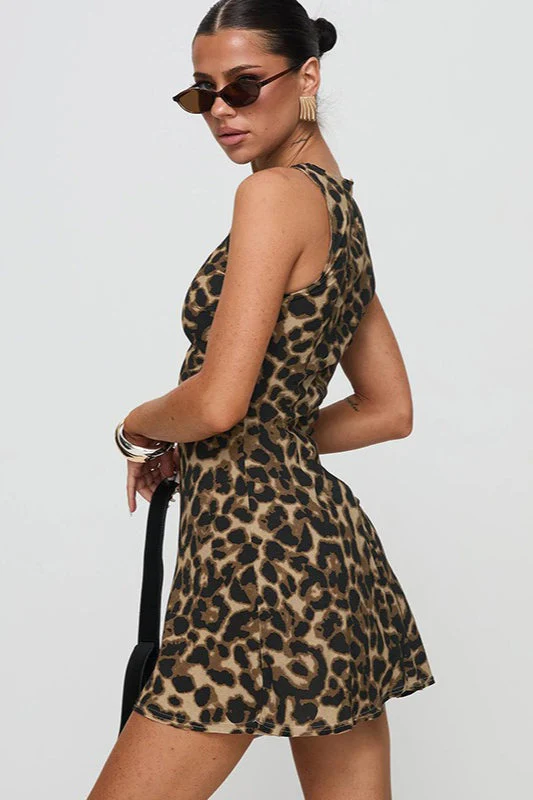 Leopard Print Tank Mini Dress - Image 4