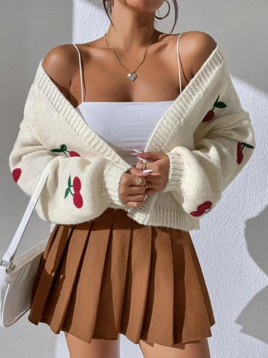 Embroidered Open Front Cardigan - Image 2