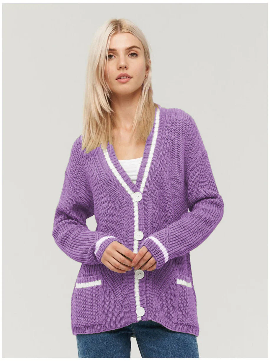 Colorblock Knit Cardigan - Image 15