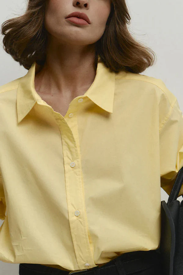 Yellow Cotton Button-Up Blouse - Image 4