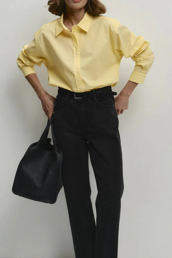 Yellow Cotton Button-Up Blouse - Image 5