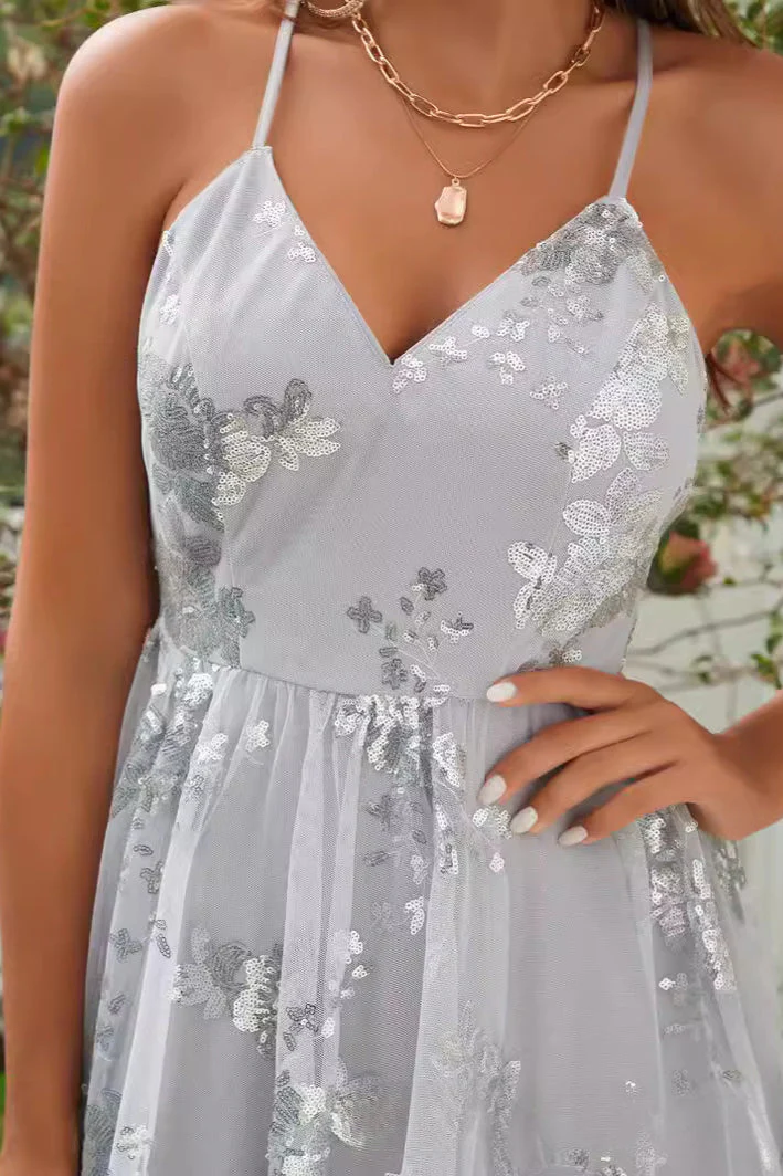 Cami Sleeveless Sequin Embroidered Backless Party Dress - Image 3
