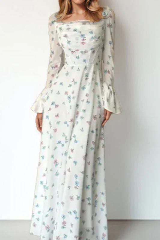 Off-Shoulder Waist-Cinched Solid Party Dress