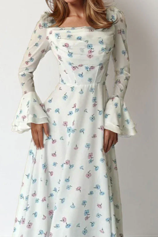 Off-Shoulder Waist-Cinched Solid Party Dress - Image 6