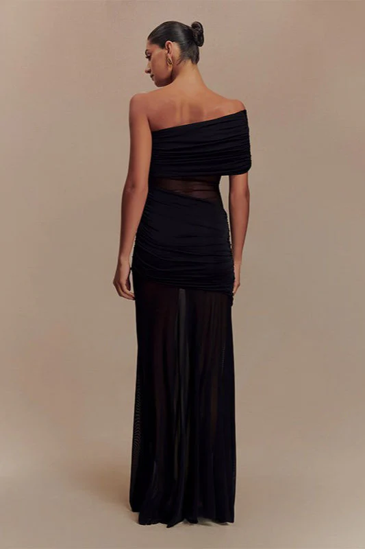 Mesh Panel Strapless Sheer Bodycon Party Dress - Image 10