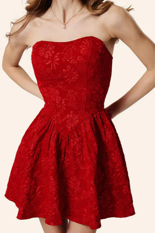 Sexy Off-Shoulder Cinched Waist Floral Puff Party Dress - Image 3