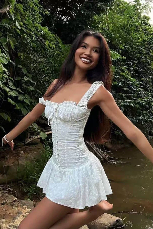 Embroidered Cotton Cami Boho Dress