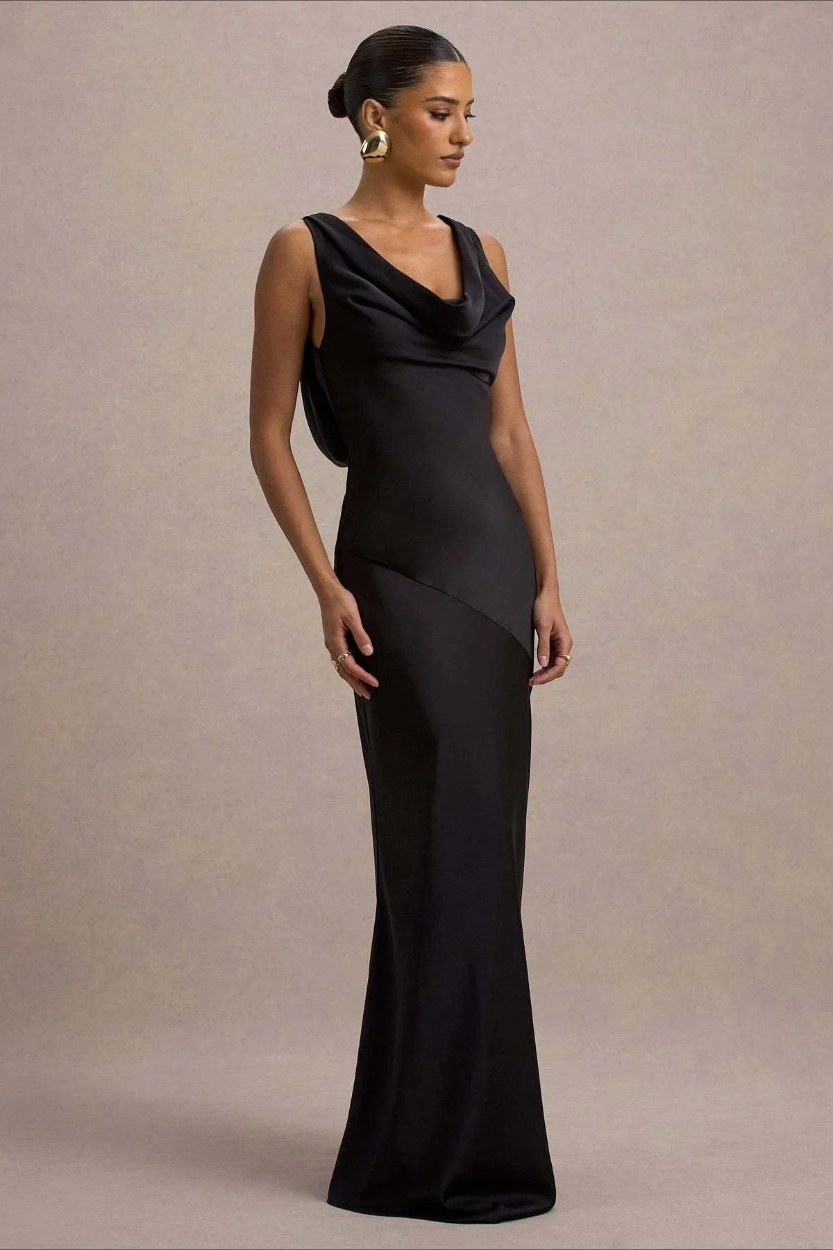 Satin Bodycon Backless Fish Maxi Dress - Image 13