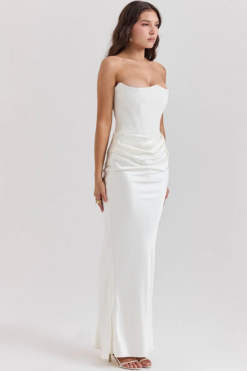 Strapless Boned Corset Bodycon Maxi Dress - Image 5