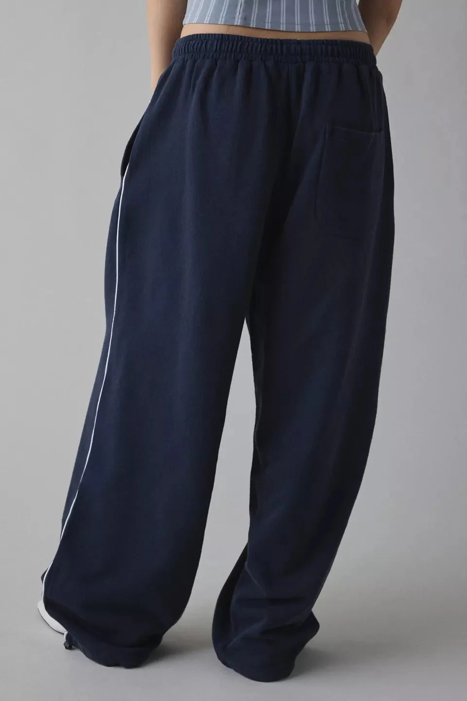 Elastic Waist Loose Fit Casual Pants - Image 2